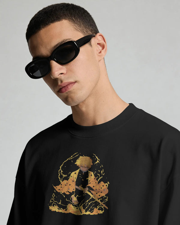 Zenitsu Agatsuma Oversized T-Shirt | Anime Streetwear | Premium Cotton Graphic Tee