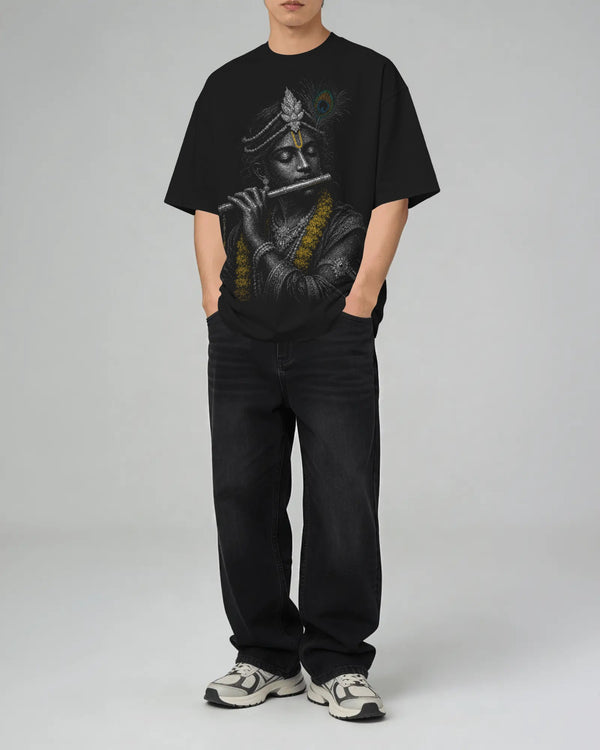 Lord Krishna Oversized Graphic T-Shirt | Premium Spiritual Streetwear Tee