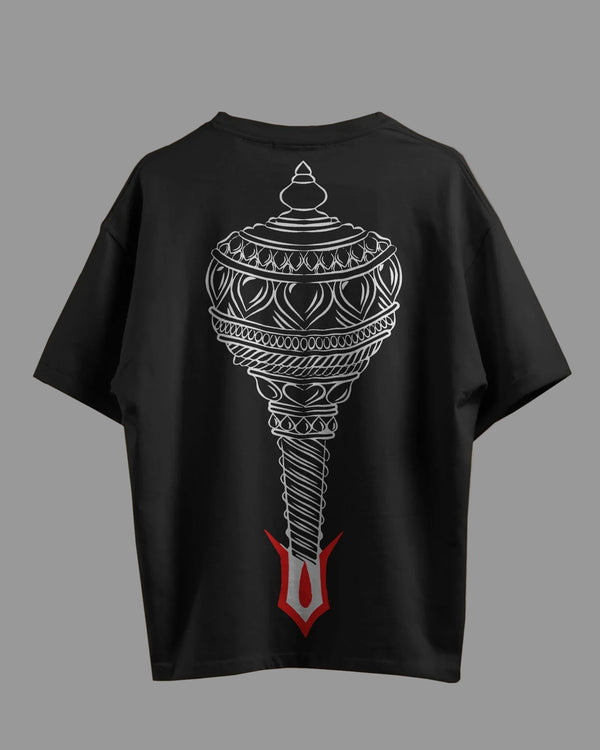 Hanuman Gada Oversized T-Shirt | Premium Cotton Spiritual Streetwear