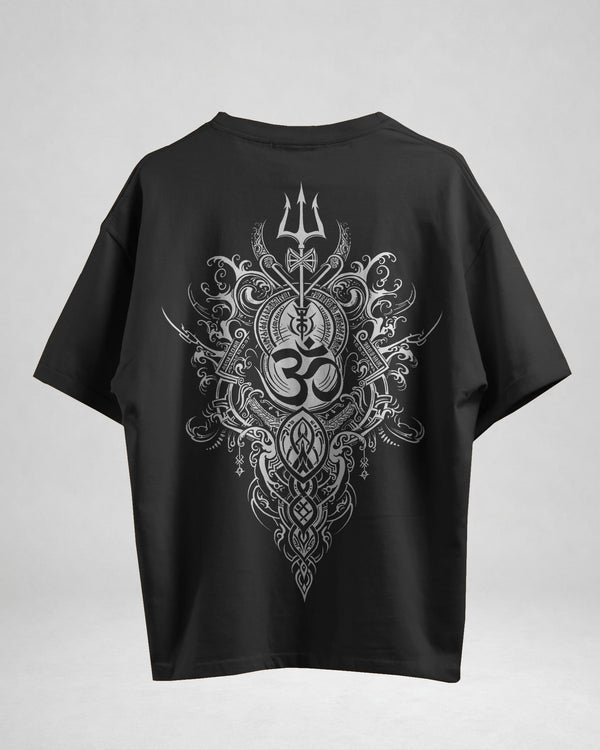 Shiva Om Trishul Oversized T-Shirt | Premium Spiritual Streetwear Back Print