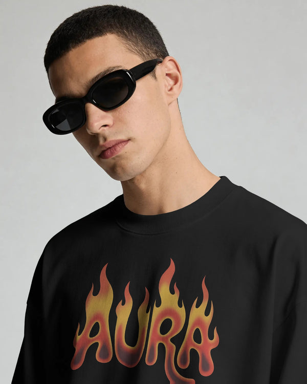 AURA Oversized Graphic T-Shirt | Black Panther Streetwear Tee