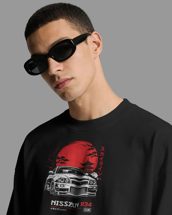 Nissan Skyline GT-R R34 Liberty Walk Tokyo Oversized T-Shirt
