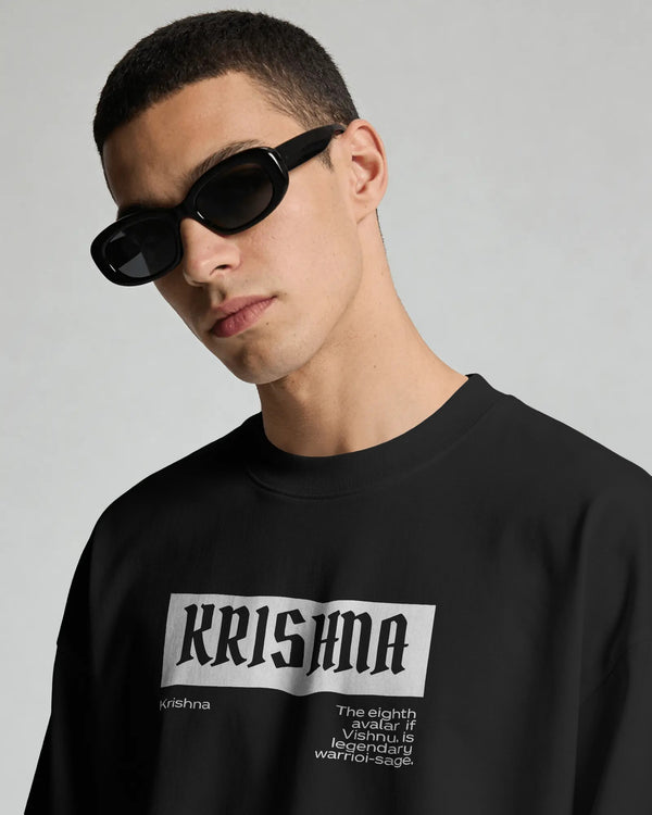 Krishna Oversized T-Shirt | Lord Krishna Premium Cotton Graphic Tee