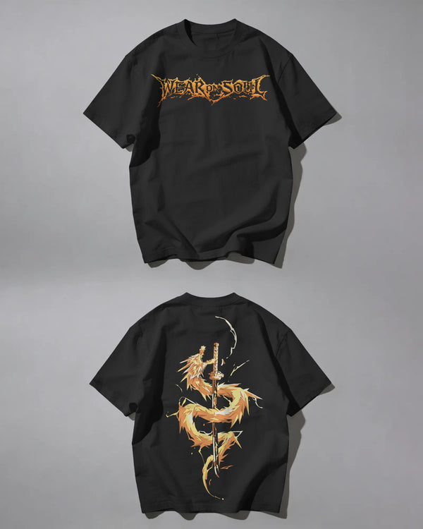 Wear On Soul Dragon Blade Oversized T-Shirt | Premium Japanese Streetwear