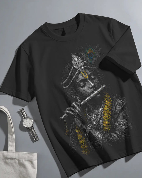 Lord Krishna Oversized Graphic T-Shirt | Premium Spiritual Streetwear Tee