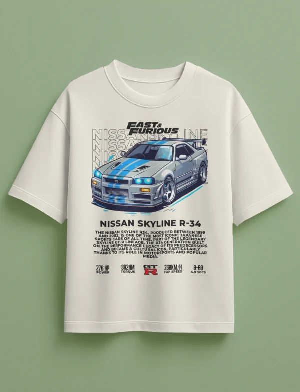 Nissan Skyline R34 GT-R Oversized T-Shirt